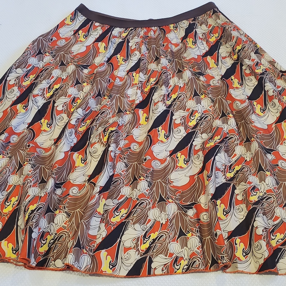 Tom K Nguyen real silk A line skirt Med